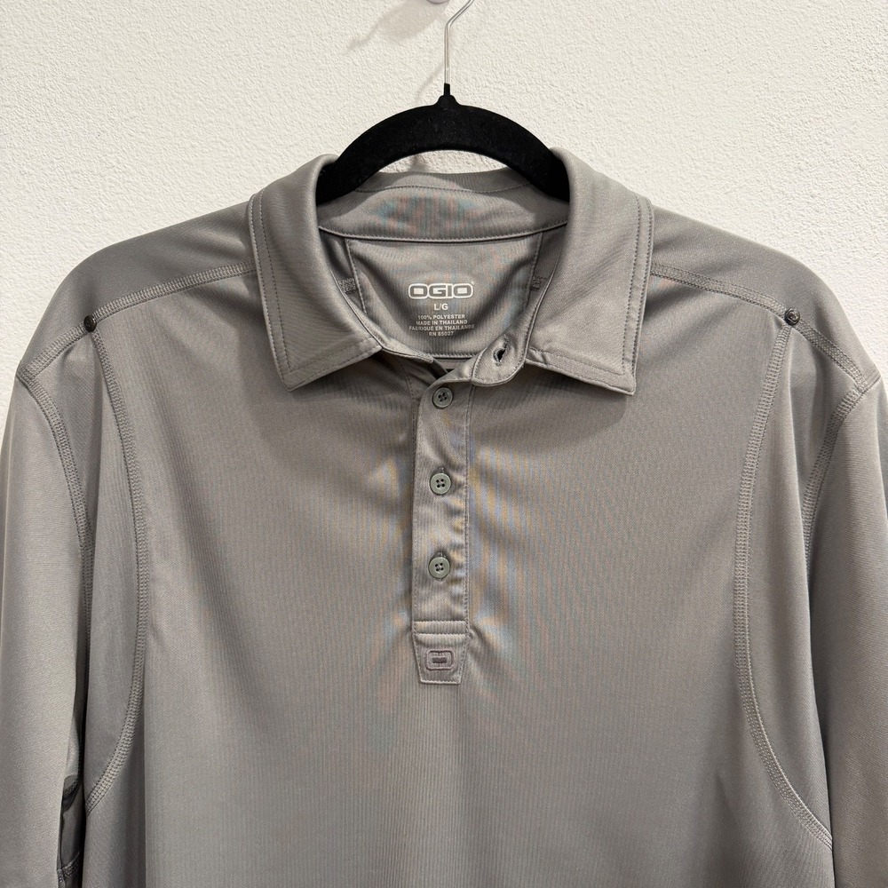 OGIO Golf Polo Shirt Mens Large Gray Moisture Wicking Performance Athletic Tech - Picture 3 of 7